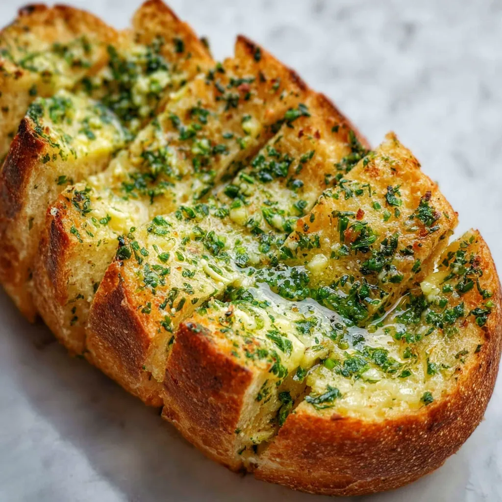 Classic Homemade Garlic Bread Rolls with Fresh Herbs and Golden Butter